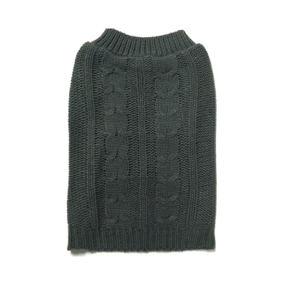 Midlee Cable Knit Dog Sweater (Gray)