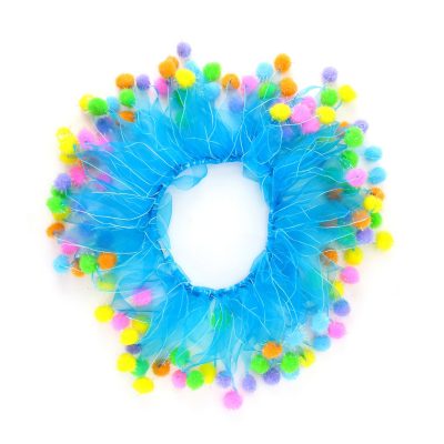 Midlee Blue Birthday Pom Pom Dog Collar