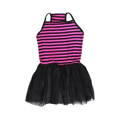 Midlee Pink & Black Stripe Tutu Large Dog Dress